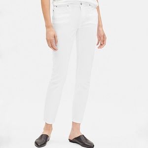 Eileen Fisher | White Stretch‎ Mid Rise Skinny Jean Size 6